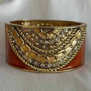 ✨ Gold Tone Hinged Statement Bangle Bracelet ✨